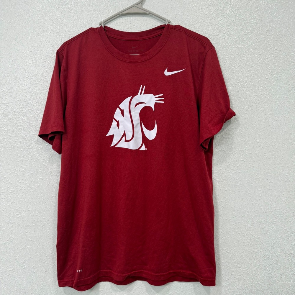 Nike Washington State Cougars WSU Dri-FIT Crimson T-Shirt Mens Large AO5965-613